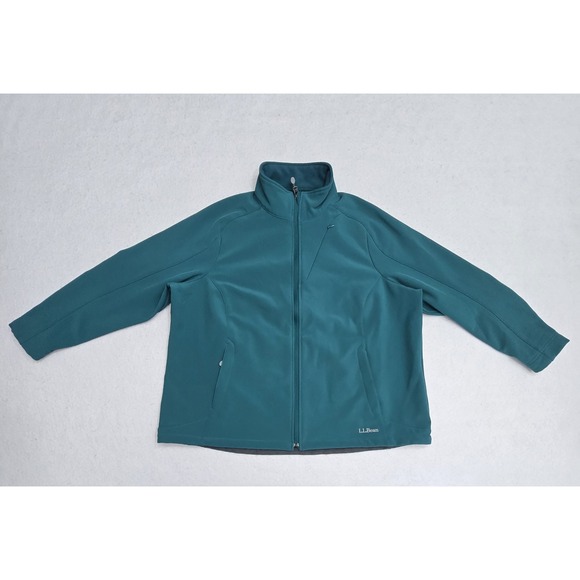 LL Bean Jackets & Blazers - LL Bean Womens 2X Softshell Jacket Teal Blue Fleece Lined Full Zip 258215